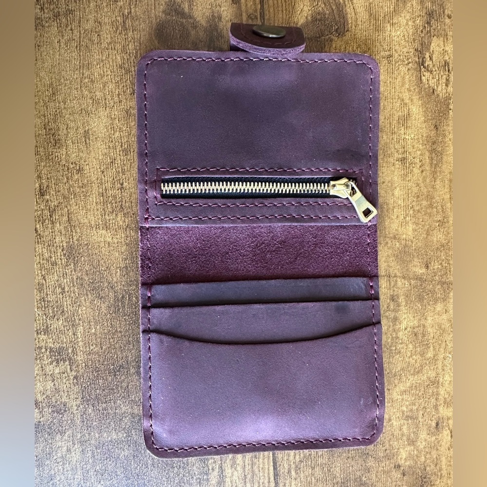 Portland Leather Goods Merlot Mini Bi-fold Wallet